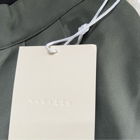 All:Row Pants Trousers Wide Leg High Waist Pleated Green Size Medium Annie Hall - Picture 6 of 10